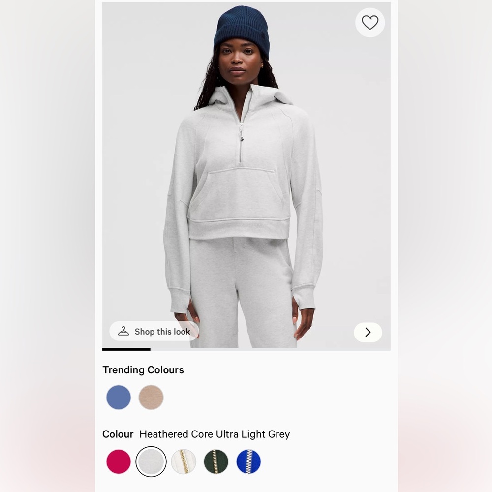 lululemon athletica Heathered Core Ultra Light Grey Hoodie